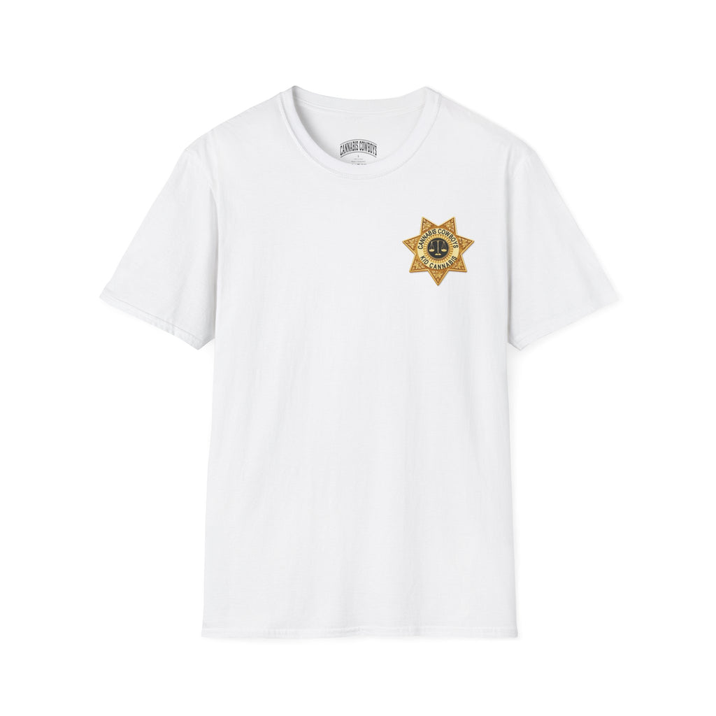 Sheriff Badge Graphic T-Shirt — Vintage Western Lawman Chest Logo