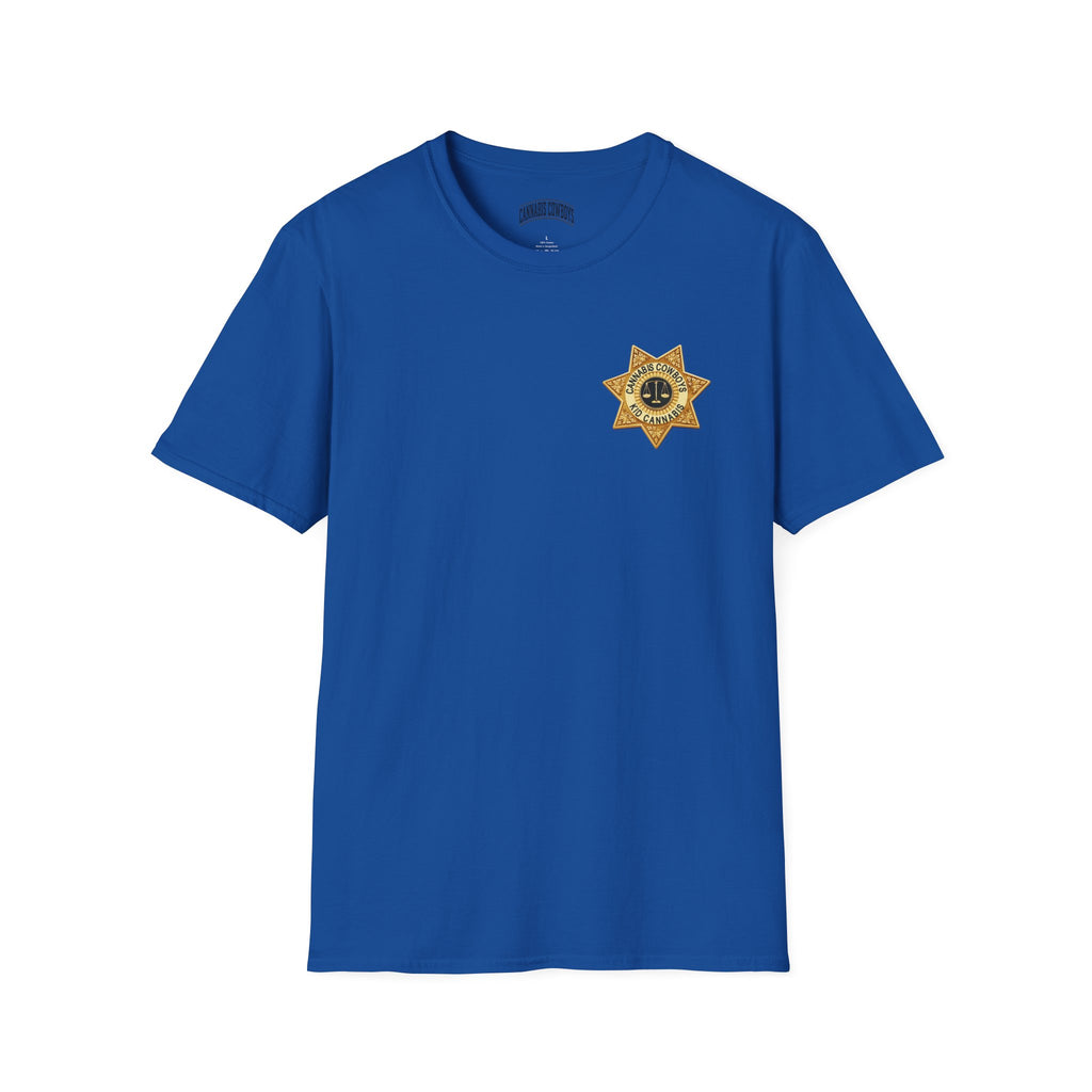 Sheriff Badge Pocket T‑Shirt — Vintage Law Enforcement Star Chest Tee