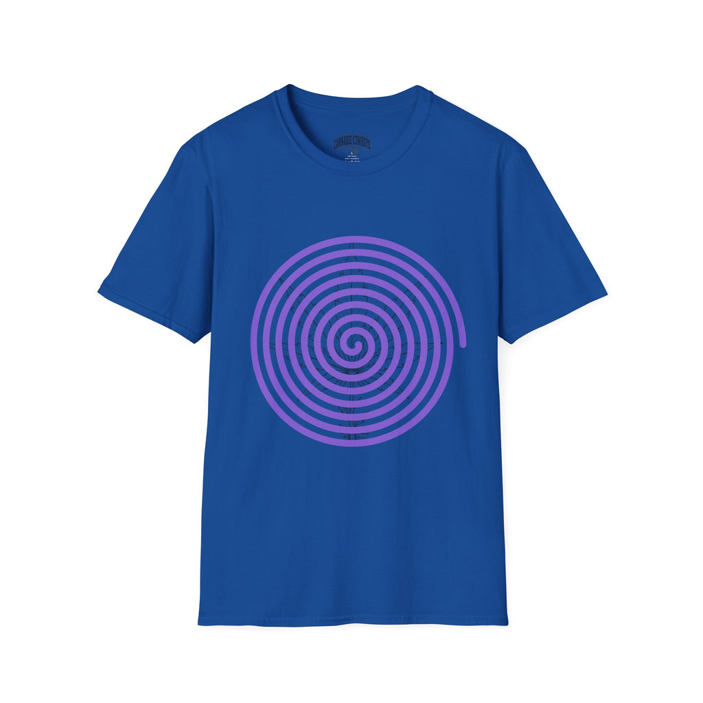Spiral Target Graphic T-Shirt — Purple Concentric Circles Trendy Tee