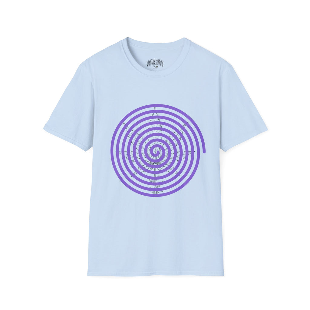 Spiral Target Graphic T-Shirt — Purple Concentric Circles Trendy Tee