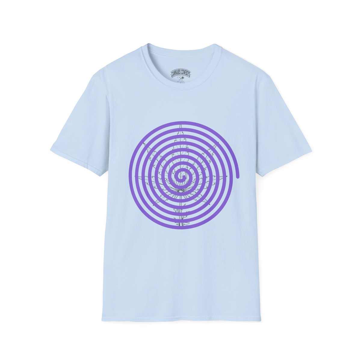 Spiral Target Graphic T-Shirt — Purple Concentric Circles Trendy Tee