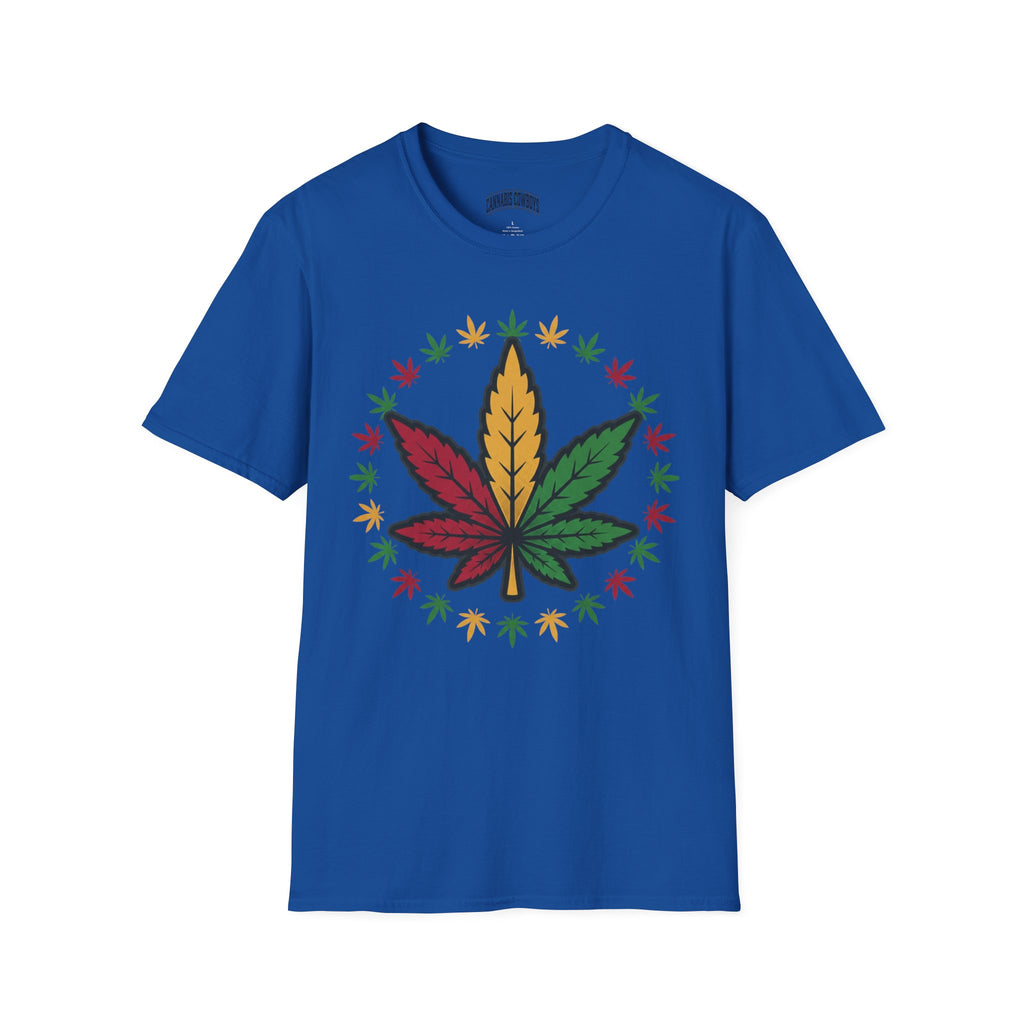 Rasta Cannabis Leaf T-Shirt – Reggae Red Yellow Green Marijuana Tee
