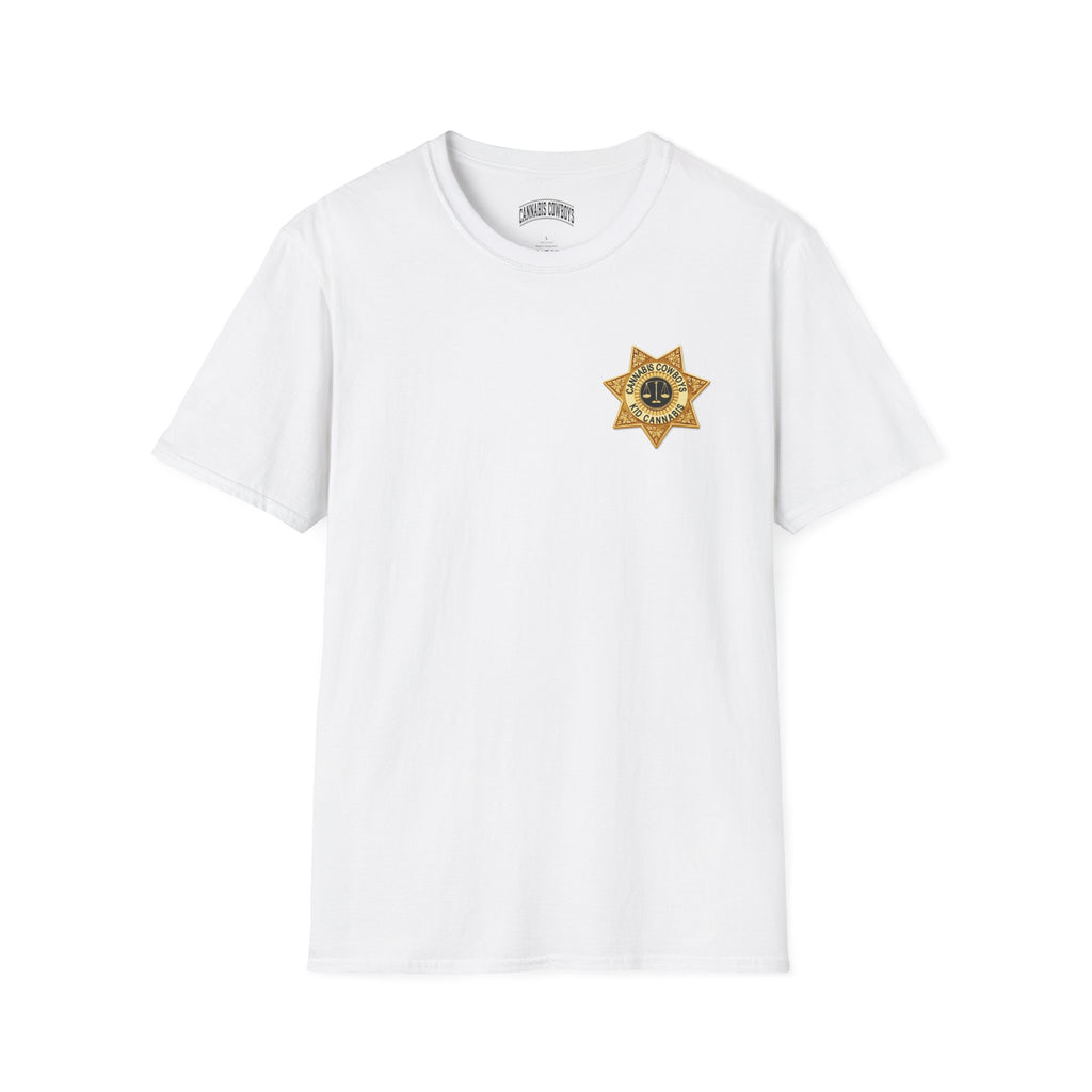 Sheriff Badge Pocket T‑Shirt — Vintage Law Enforcement Star Chest Tee