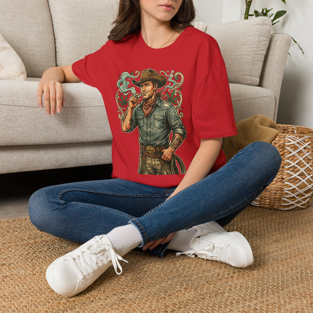 Cowboy Westman T‑Shirt — Vintage Ranch Smoke Graphic Tee