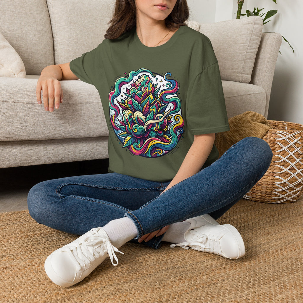 Psychedelic Botanical Tee — Colorful Abstract Floral Mandala T-Shirt