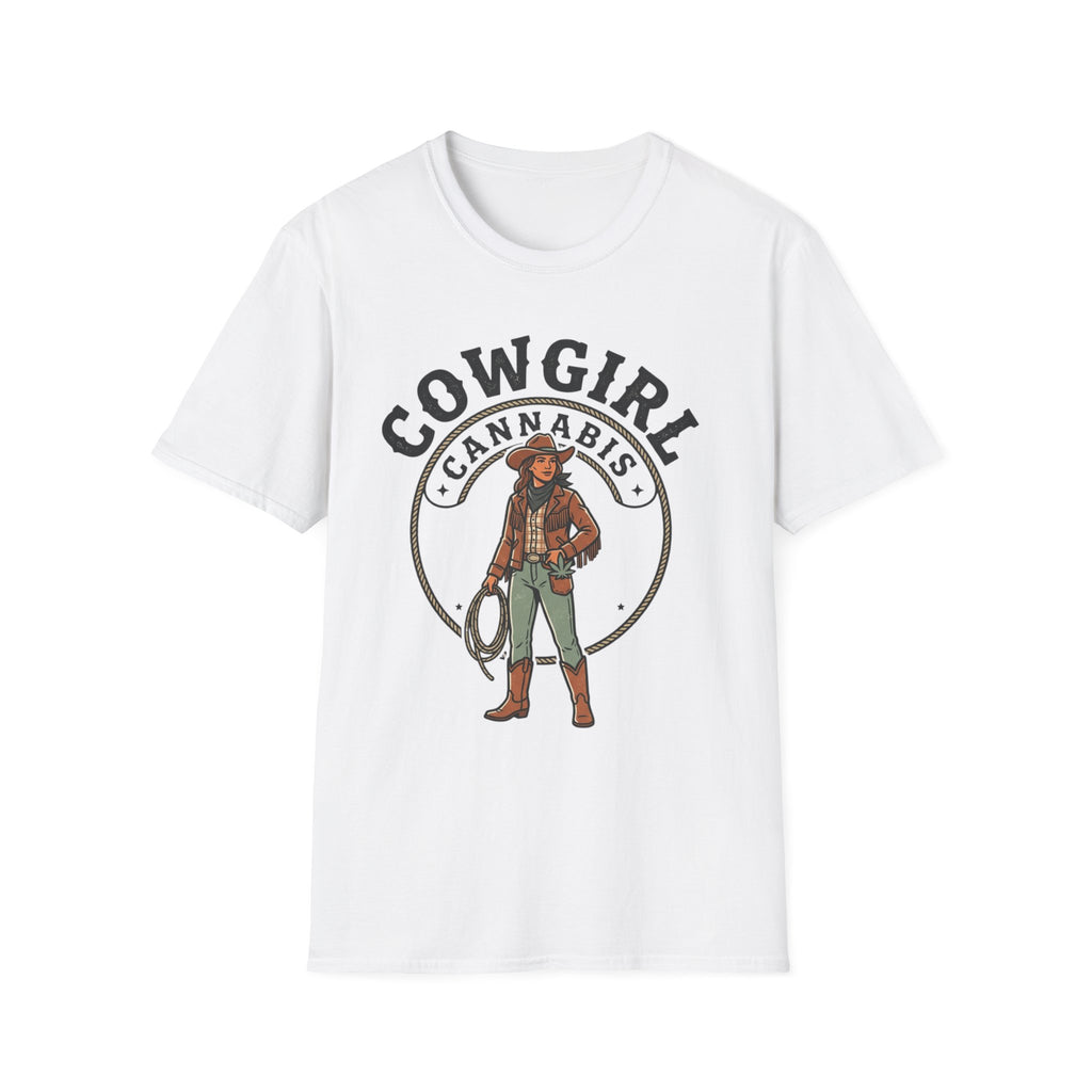 Cowgirl Cannabis T-Shirt — Vintage Western Weed Graphic Tee for Women