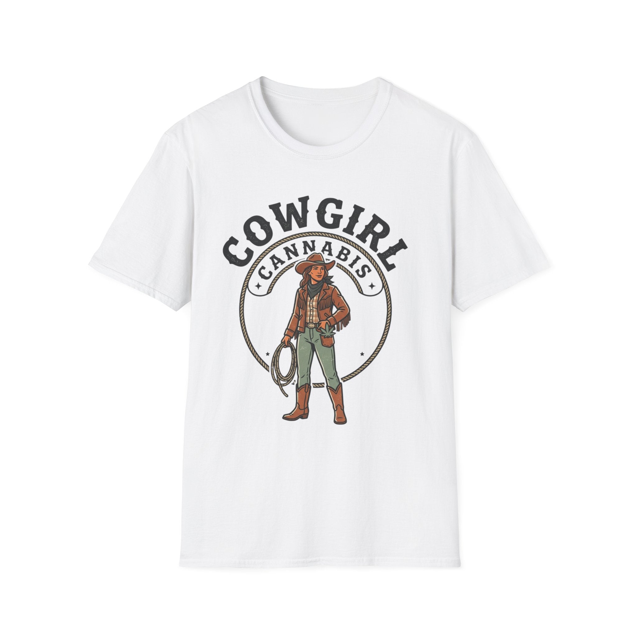 Cowgirl Cannabis T-Shirt — Vintage Western Weed Graphic Tee for Women