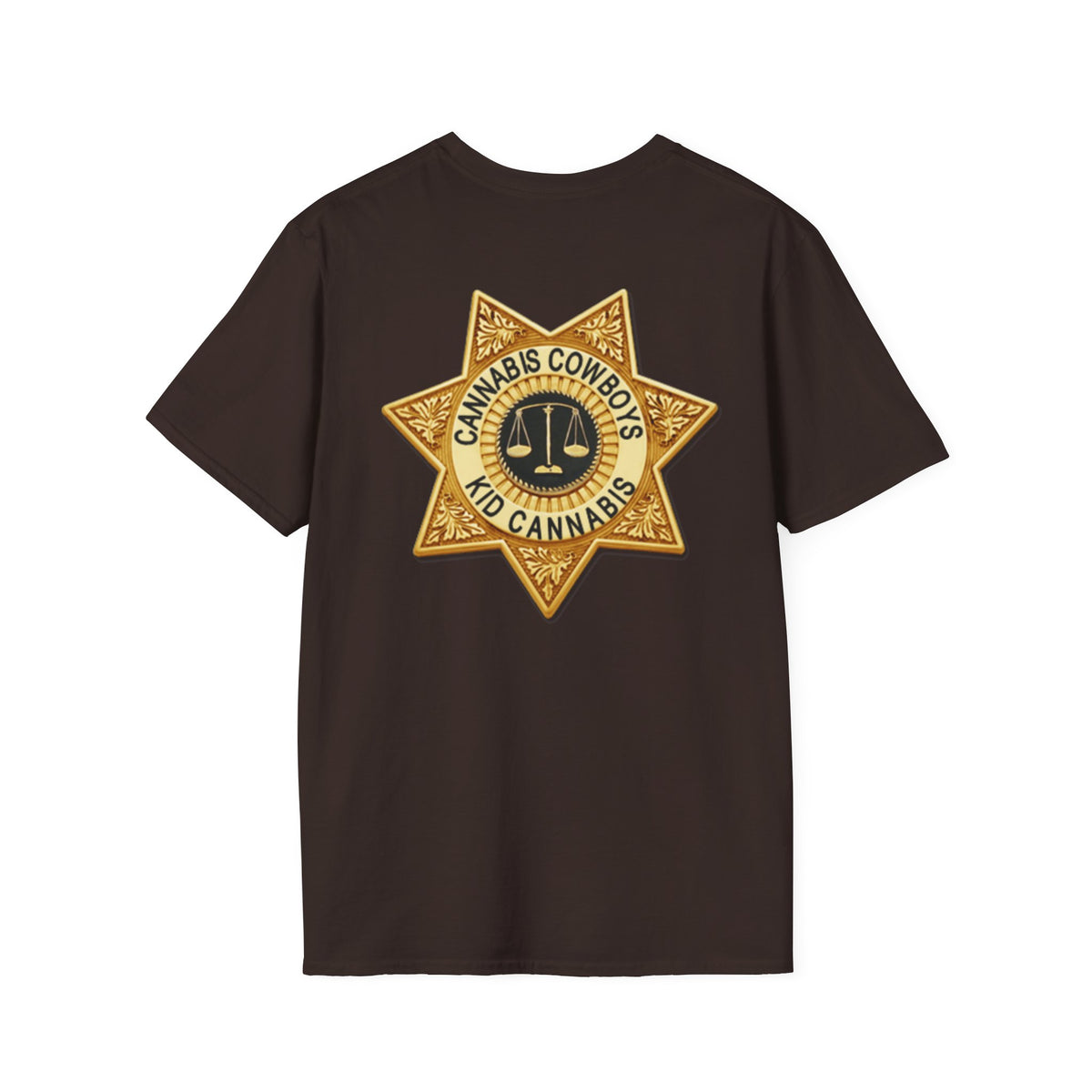 Sheriff Badge Pocket T‑Shirt — Vintage Law Enforcement Star Chest Tee