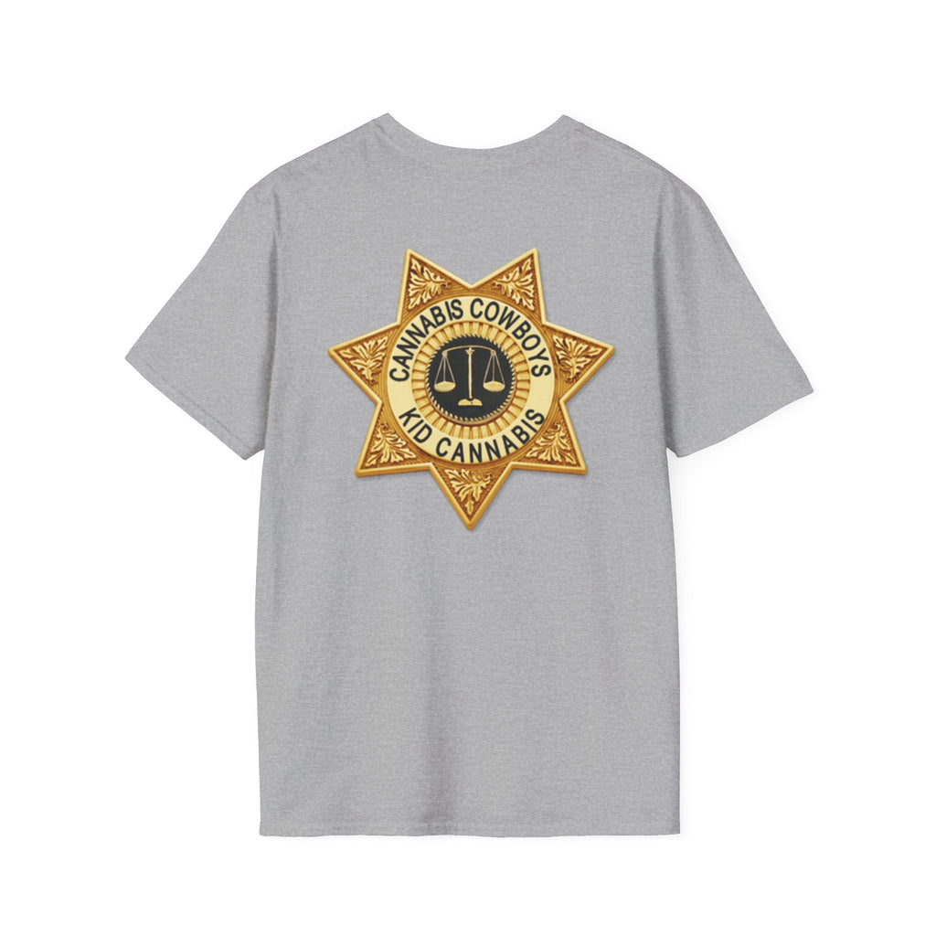 Sheriff Badge Pocket T‑Shirt — Vintage Law Enforcement Star Chest Tee