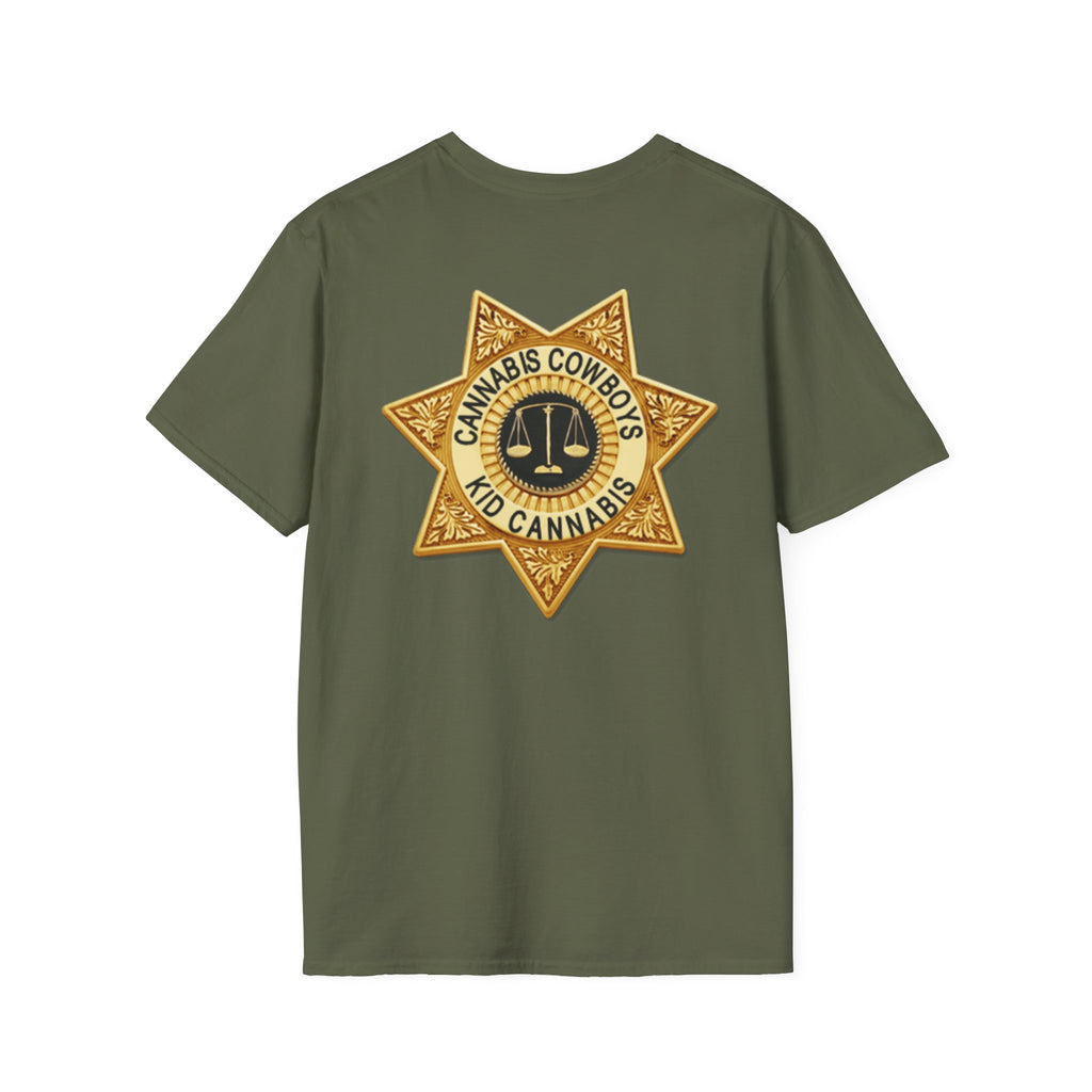 Sheriff Badge Pocket T‑Shirt — Vintage Law Enforcement Star Chest Tee