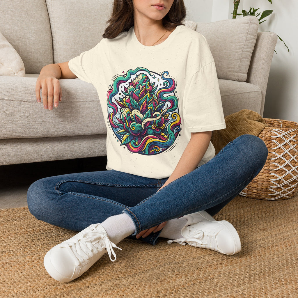 Psychedelic Botanical Tee — Colorful Abstract Floral Mandala T-Shirt