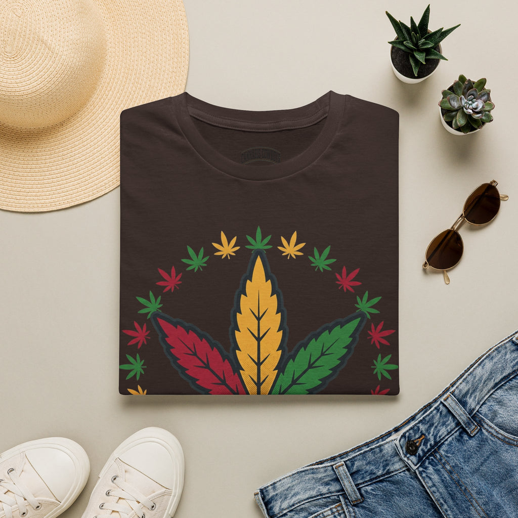Rasta Cannabis Leaf T-Shirt – Reggae Red Yellow Green Marijuana Tee