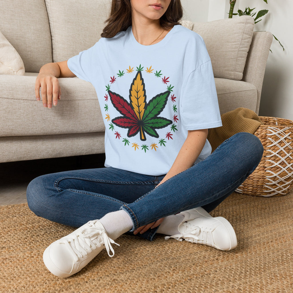 Rasta Cannabis Leaf T-Shirt – Reggae Red Yellow Green Marijuana Tee
