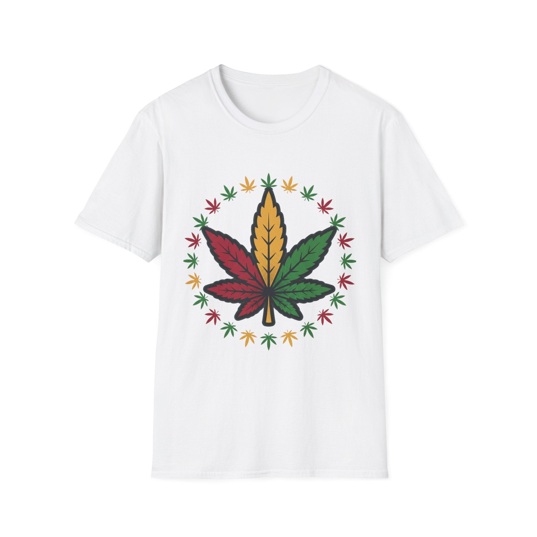 Rasta Cannabis Leaf T-Shirt – Reggae Red Yellow Green Marijuana Tee