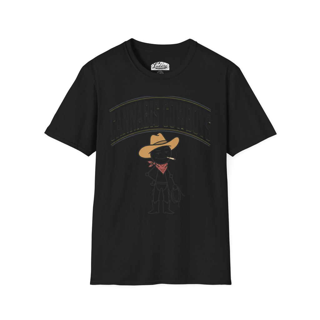 Cowboy Character T-Shirt — Cute Western Smoking Stick Figure Tee
