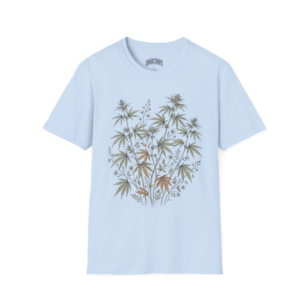 Botanical Hemp Plant T-Shirt — Subtle Cannabis Leaf Graphic