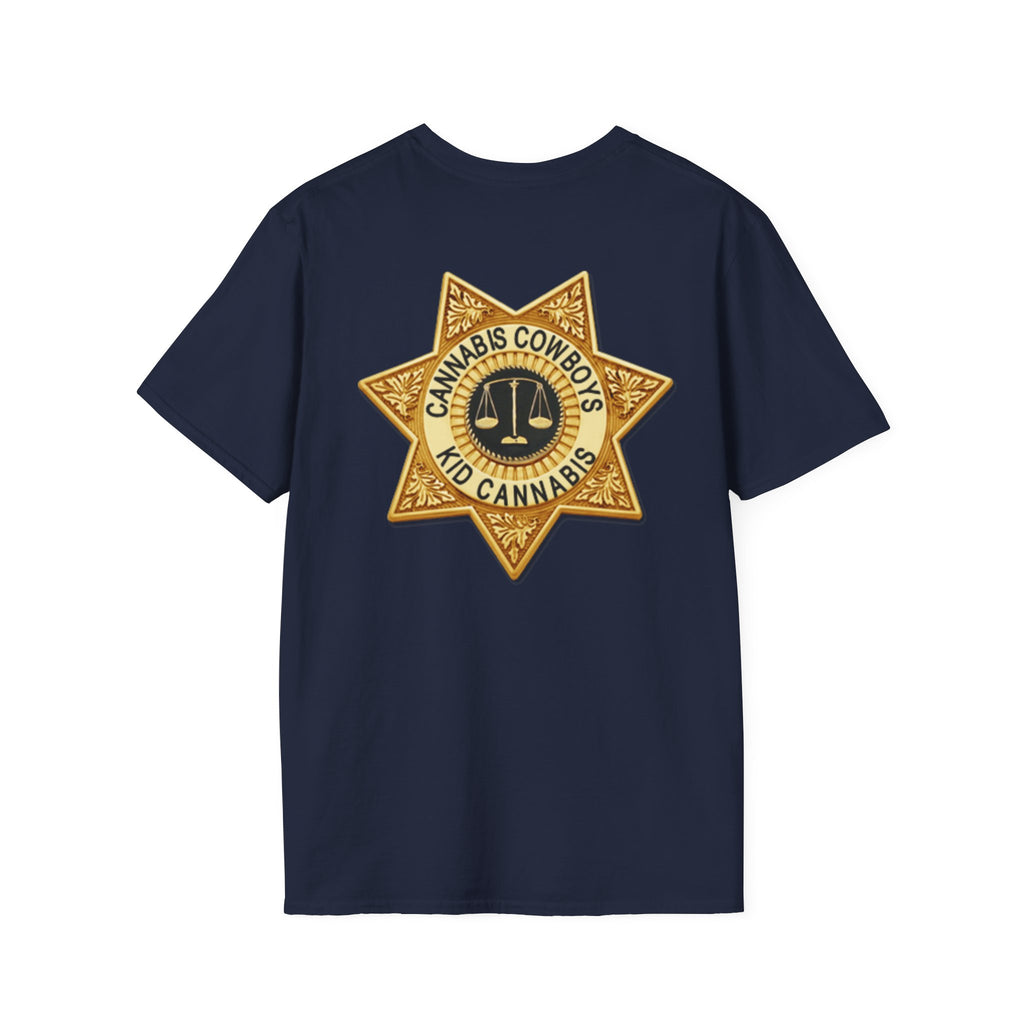Sheriff Badge Pocket T‑Shirt — Vintage Law Enforcement Star Chest Tee