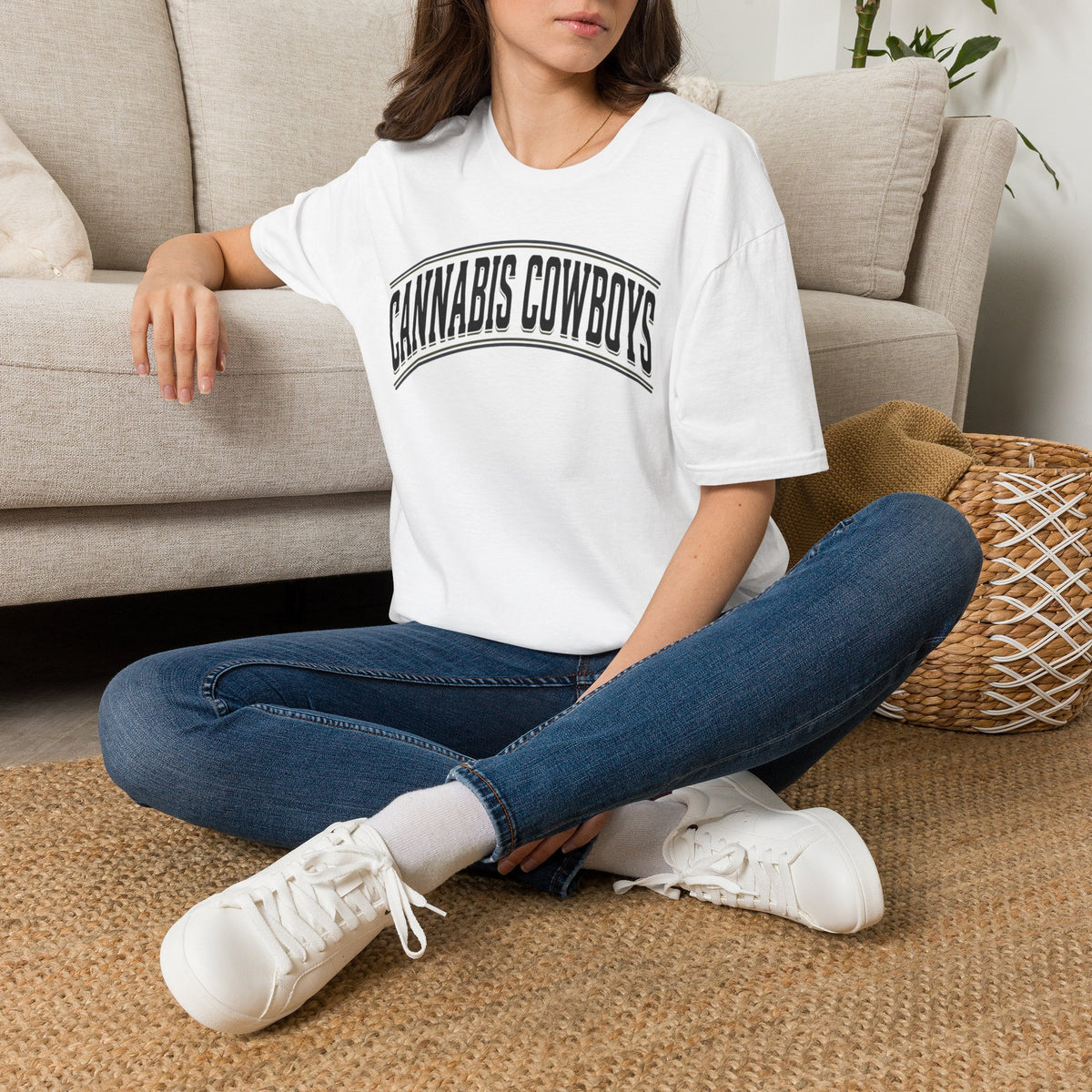 Cannabis Cowboys T-Shirt — Minimalist Cannabis Leaf Tee