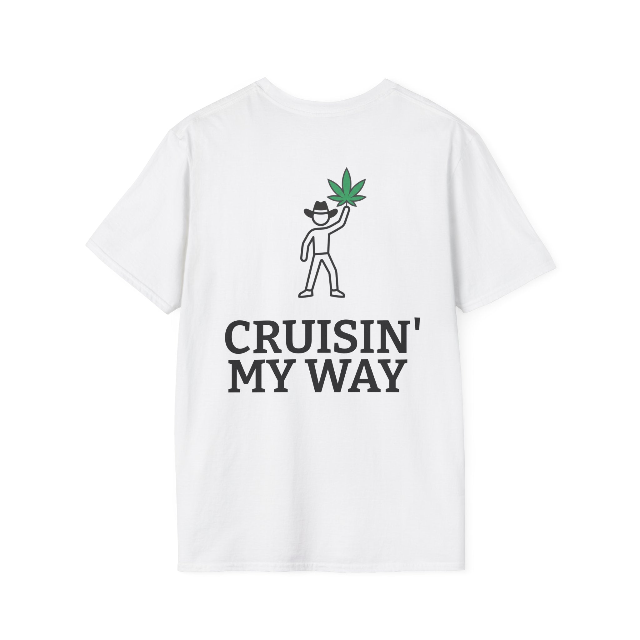 Minimalist Pocket Plant T‑Shirt — Small Line Art Leaf Graphic