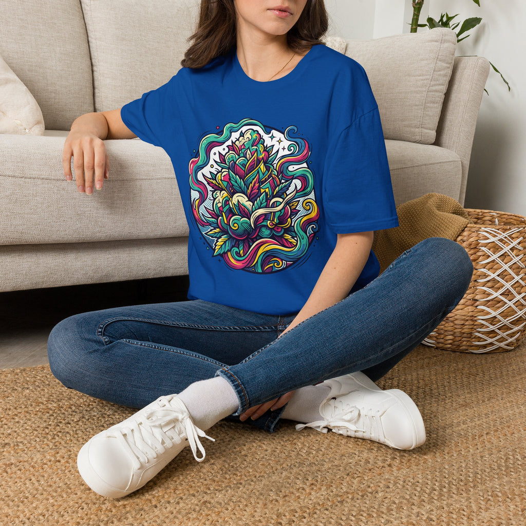 Psychedelic Botanical Tee — Colorful Abstract Floral Mandala T-Shirt