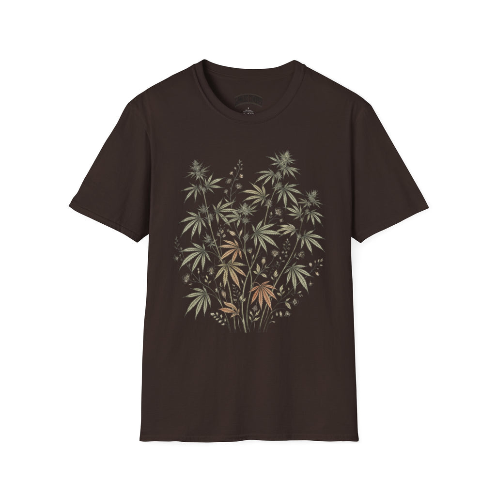 Botanical Hemp Plant T-Shirt — Subtle Cannabis Leaf Graphic