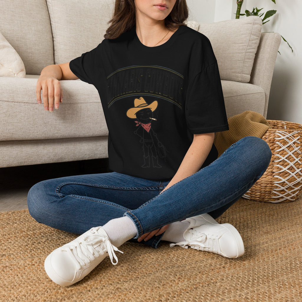 Cowboy Character T-Shirt — Cute Western Smoking Stick Figure Tee