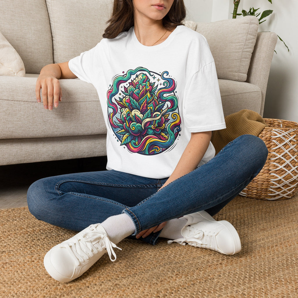 Psychedelic Botanical Tee — Colorful Abstract Floral Mandala T-Shirt