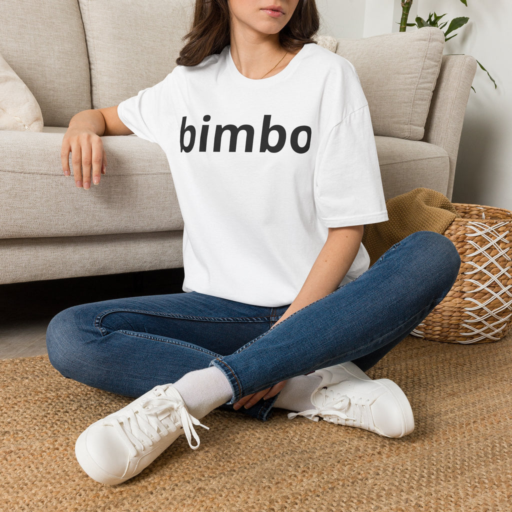 Bimbo Graphic Tee — Minimal Bold Text Feminine Statement Shirt