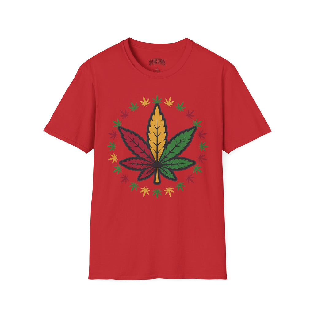 Rasta Cannabis Leaf T-Shirt – Reggae Red Yellow Green Marijuana Tee