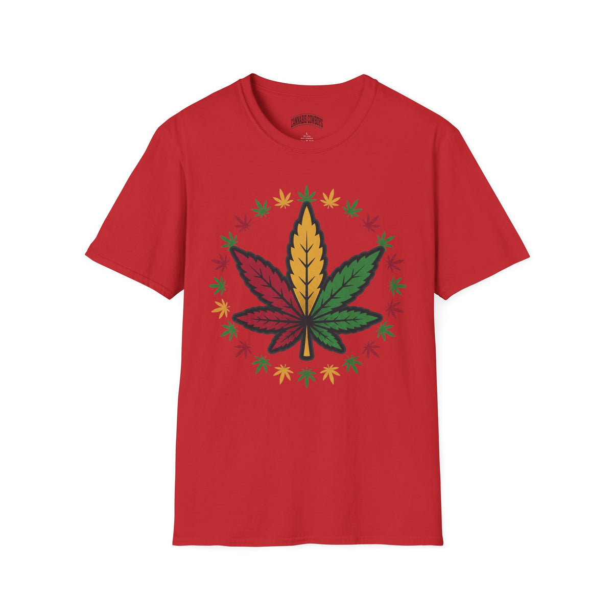Rasta Cannabis Leaf T-Shirt – Reggae Red Yellow Green Marijuana Tee