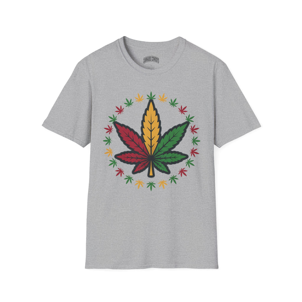 Rasta Cannabis Leaf T-Shirt – Reggae Red Yellow Green Marijuana Tee