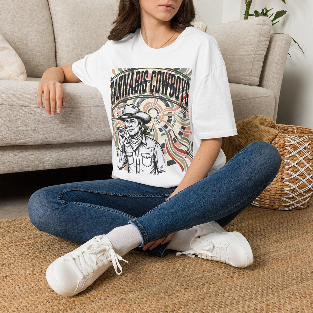 Cannabis Cowboys T-Shirt — Retro Psychedelic Western Graphic Tee