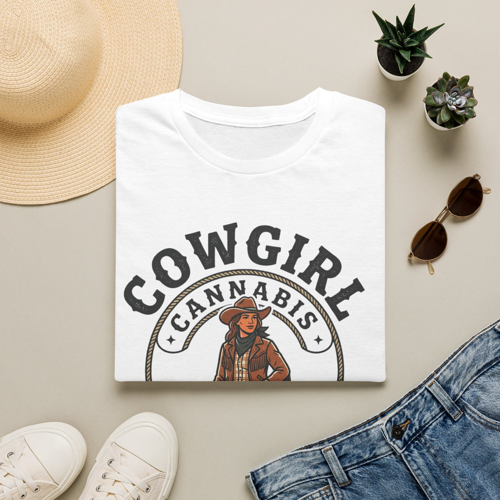 Cowgirl Cannabis T-Shirt — Vintage Western Weed Graphic Tee for Women