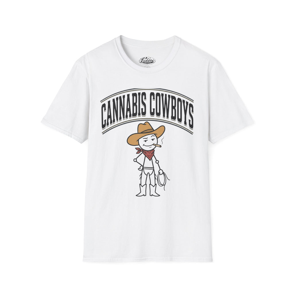 Cowboy Character T-Shirt — Cute Western Smoking Stick Figure Tee