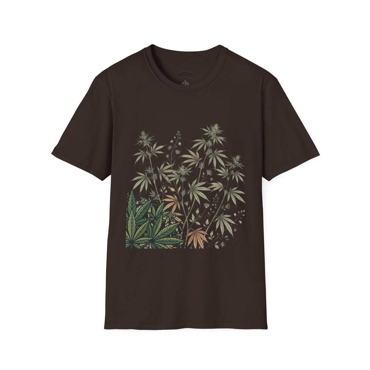 Botanical Hemp Plant T-Shirt — Subtle Greenery Graphic Tee