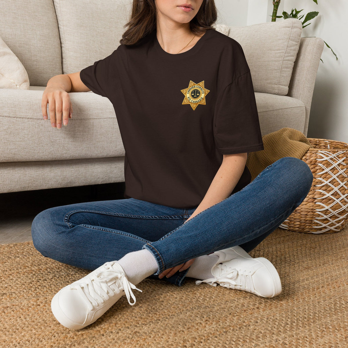 Sheriff Badge Pocket T‑Shirt — Vintage Law Enforcement Star Chest Tee