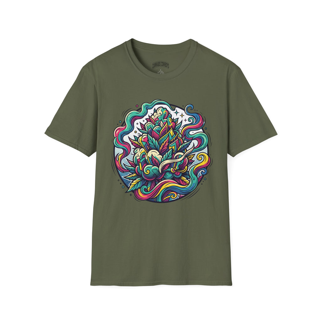 Psychedelic Botanical Tee — Colorful Abstract Floral Mandala T-Shirt