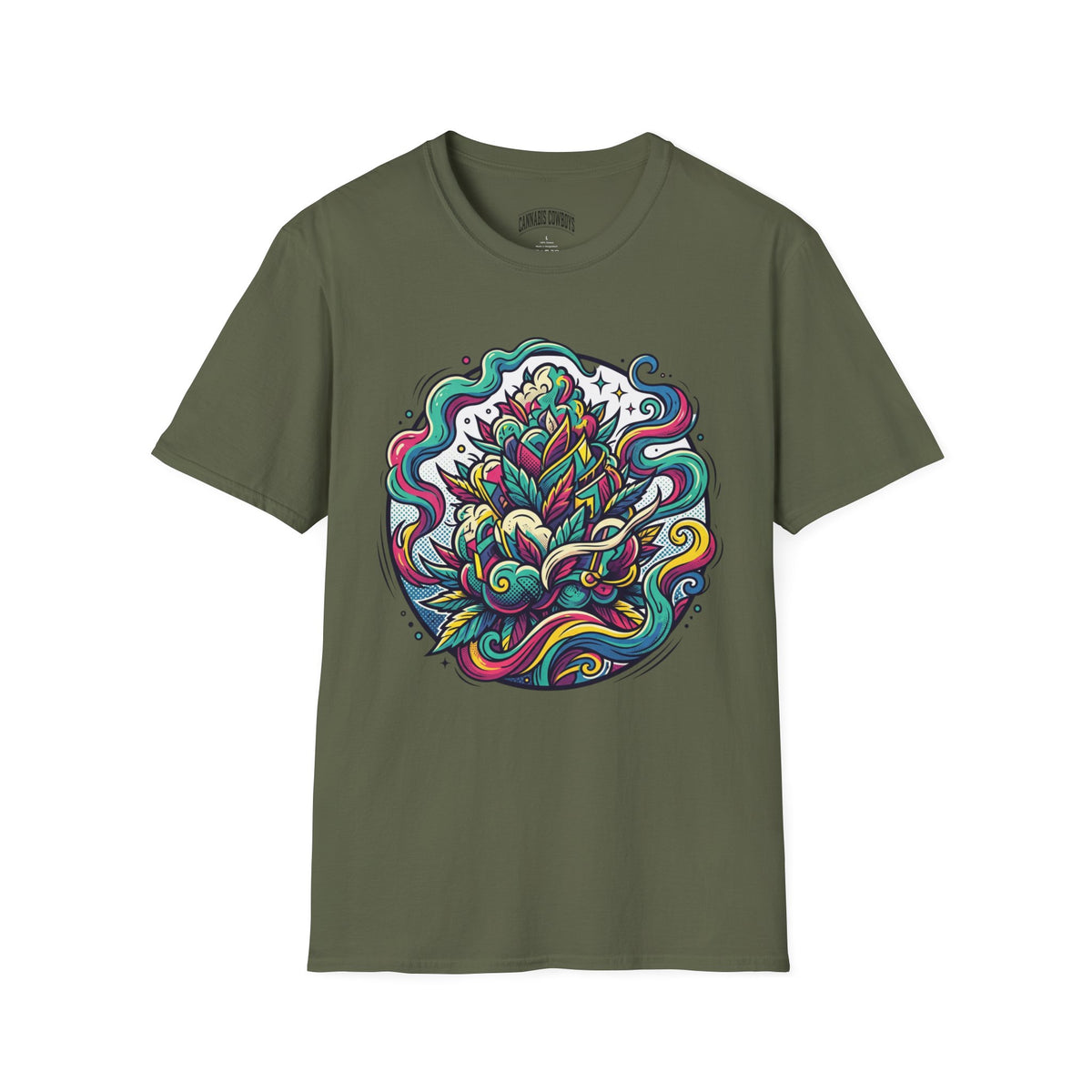 Psychedelic Botanical Tee — Colorful Abstract Floral Mandala T-Shirt