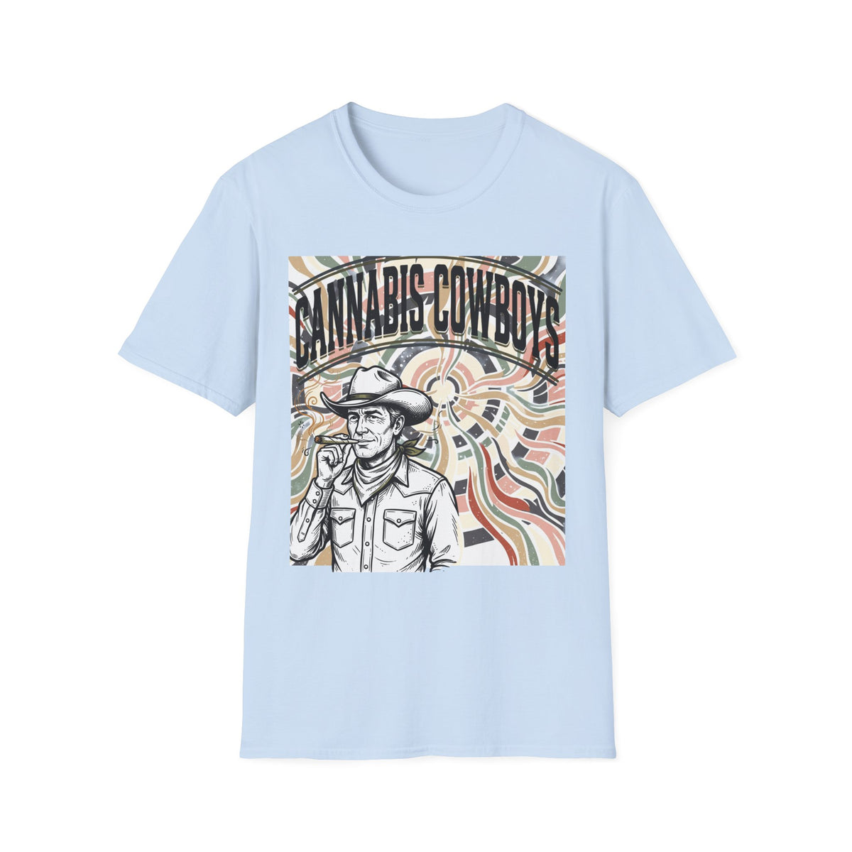 Cannabis Cowboys T-Shirt — Retro Psychedelic Western Graphic Tee