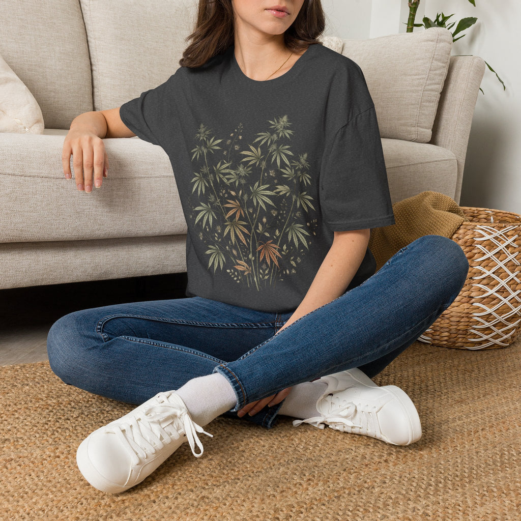 Botanical Hemp Plant T-Shirt — Subtle Cannabis Leaf Graphic