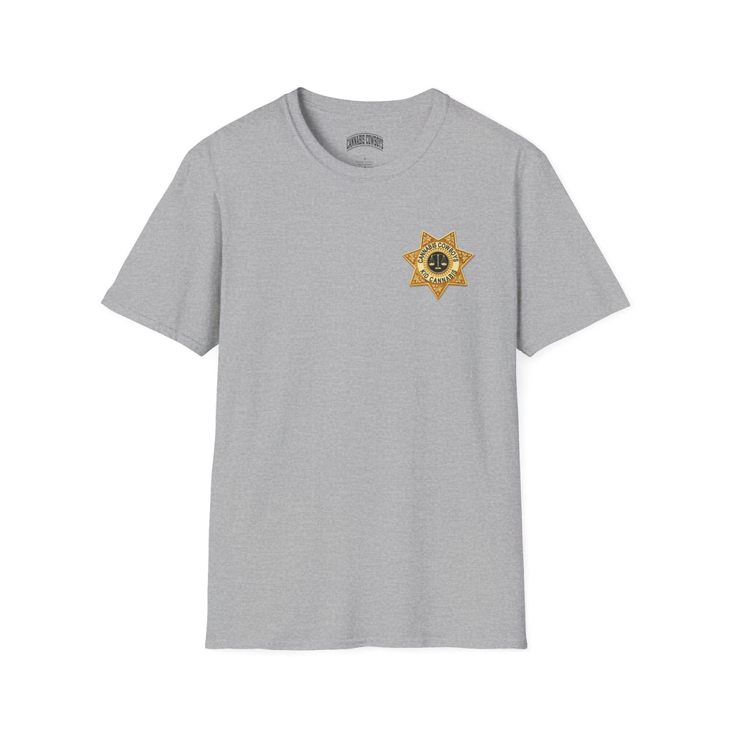 Sheriff Badge Pocket T‑Shirt — Vintage Law Enforcement Star Chest Tee
