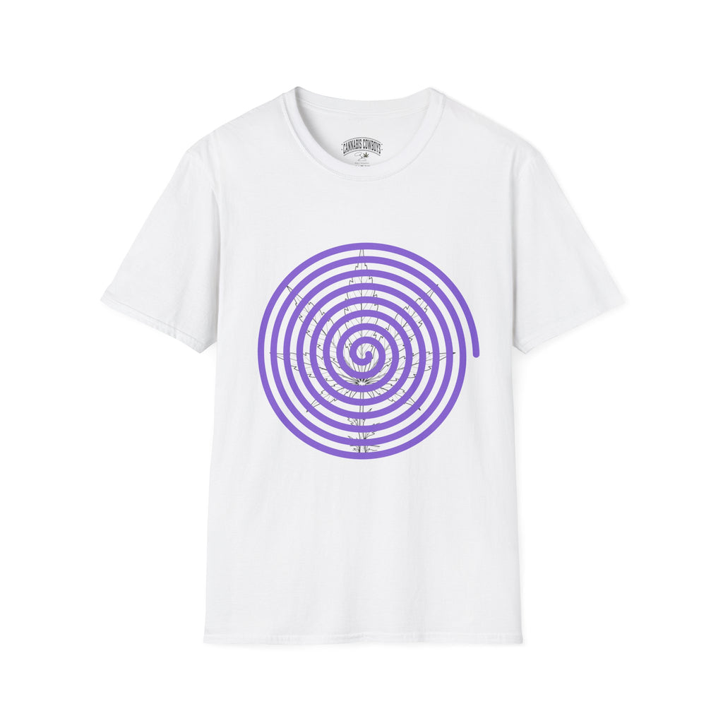 Spiral Target Graphic T-Shirt — Purple Concentric Circles Trendy Tee
