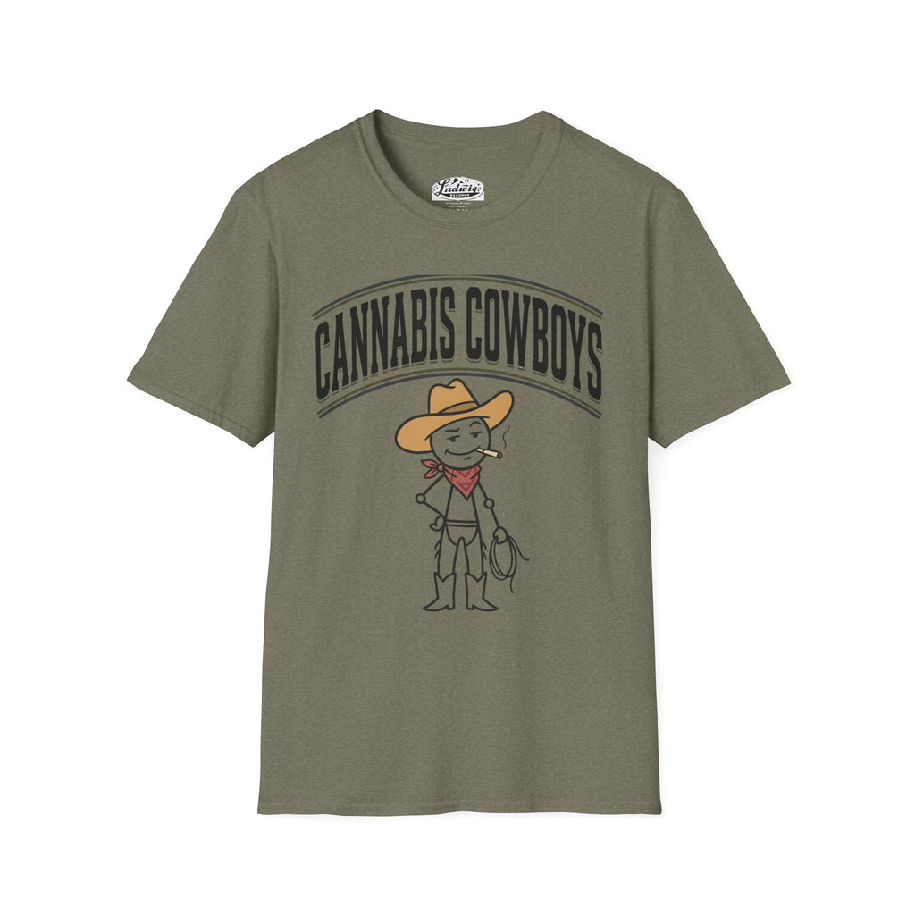 Cowboy Character T-Shirt — Cute Western Smoking Stick Figure Tee