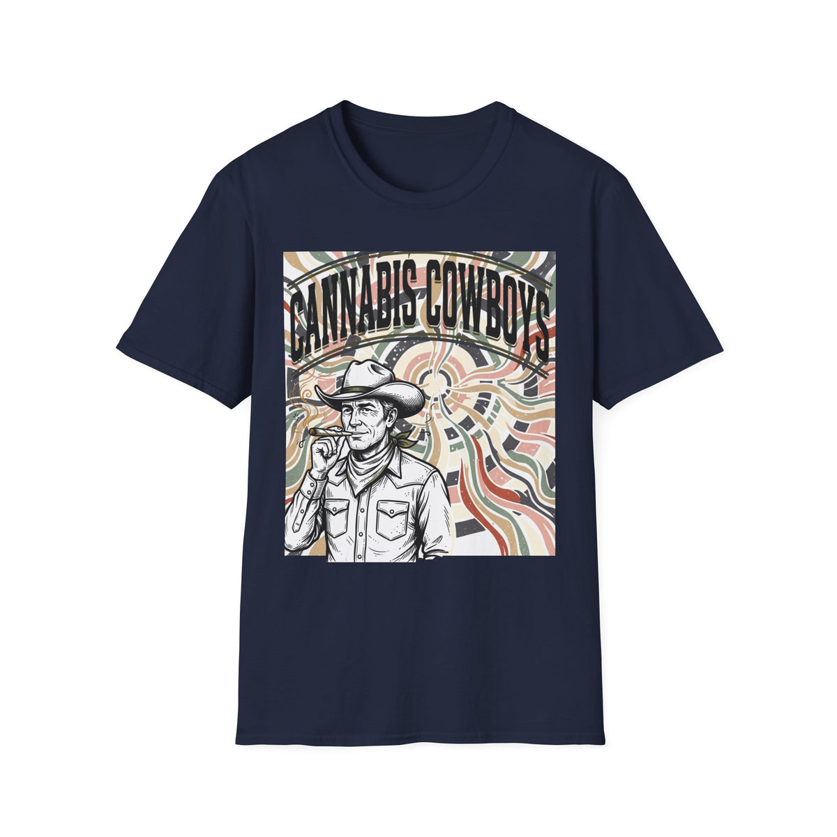 Cannabis Cowboys T-Shirt — Retro Psychedelic Western Graphic Tee