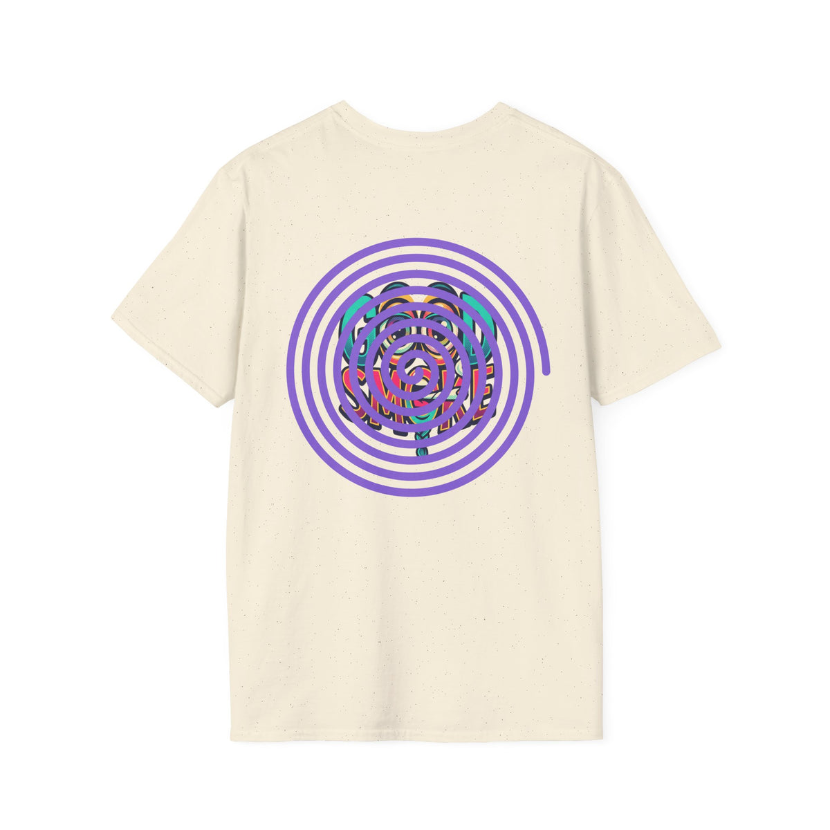 Spiral Vortex Floral T-Shirt — Purple Concentric Circle Graphic Tee