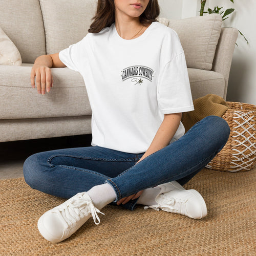 Cannabis Cowboys Pocket Logo T-Shirt — Minimal Stoner Western Tee