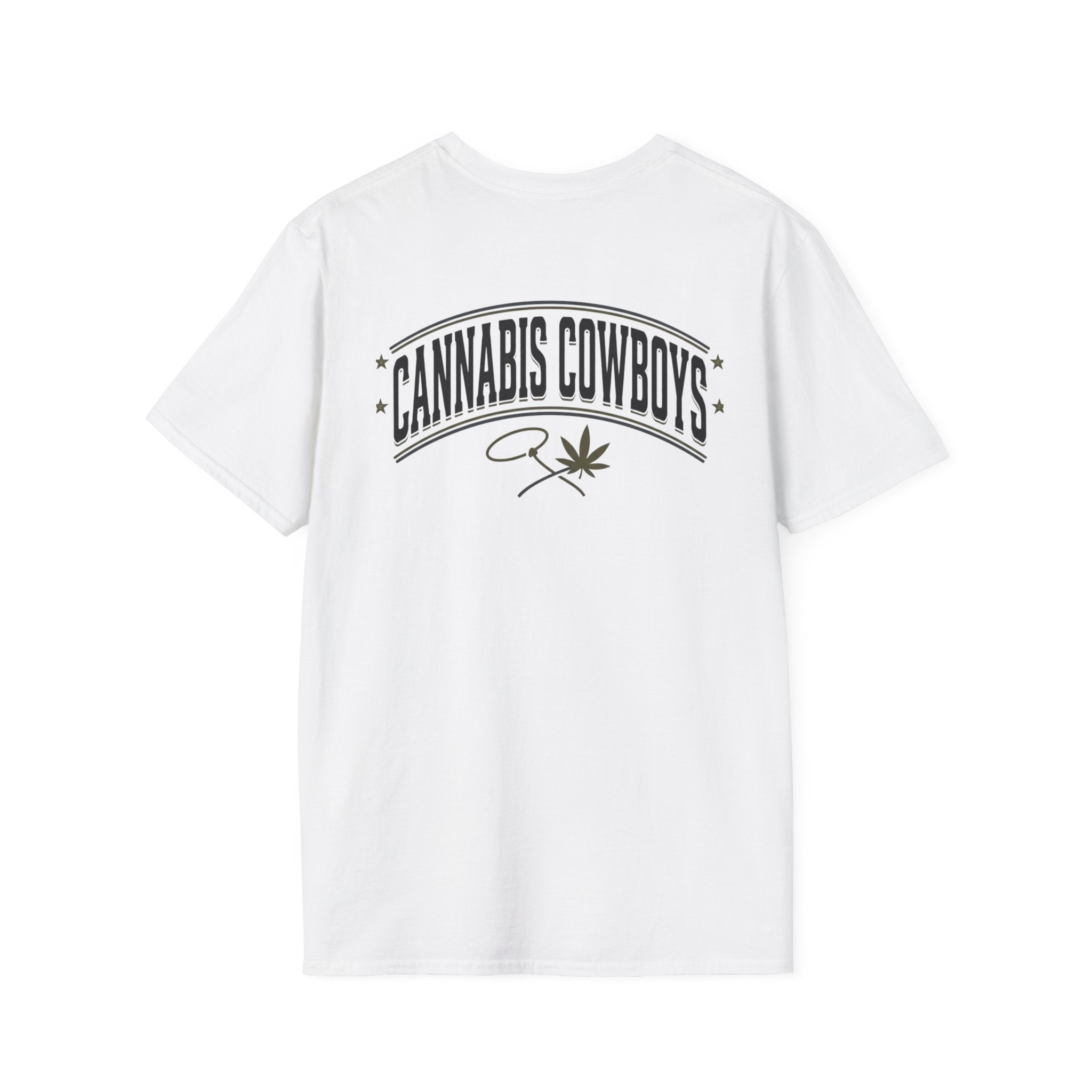 Cannabis Cowboys Pocket Logo T-Shirt — Minimal Stoner Western Tee