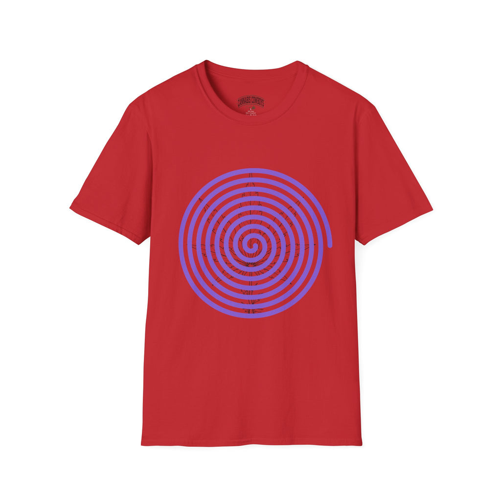 Spiral Target Graphic T-Shirt — Purple Concentric Circles Trendy Tee