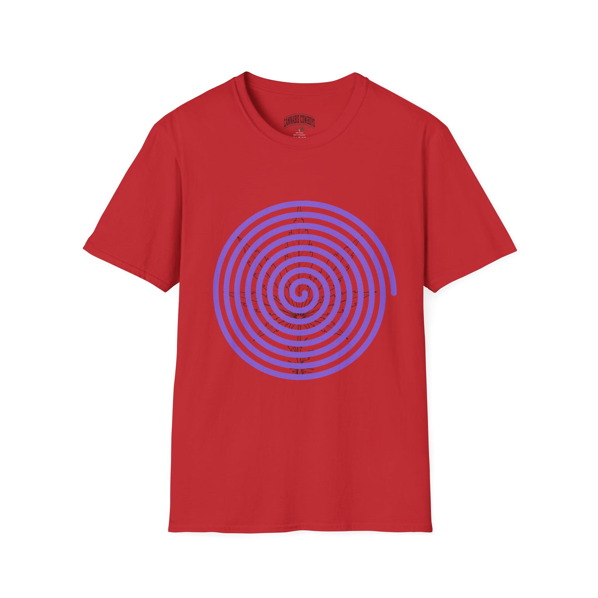 Spiral Target Graphic T-Shirt — Purple Concentric Circles Trendy Tee