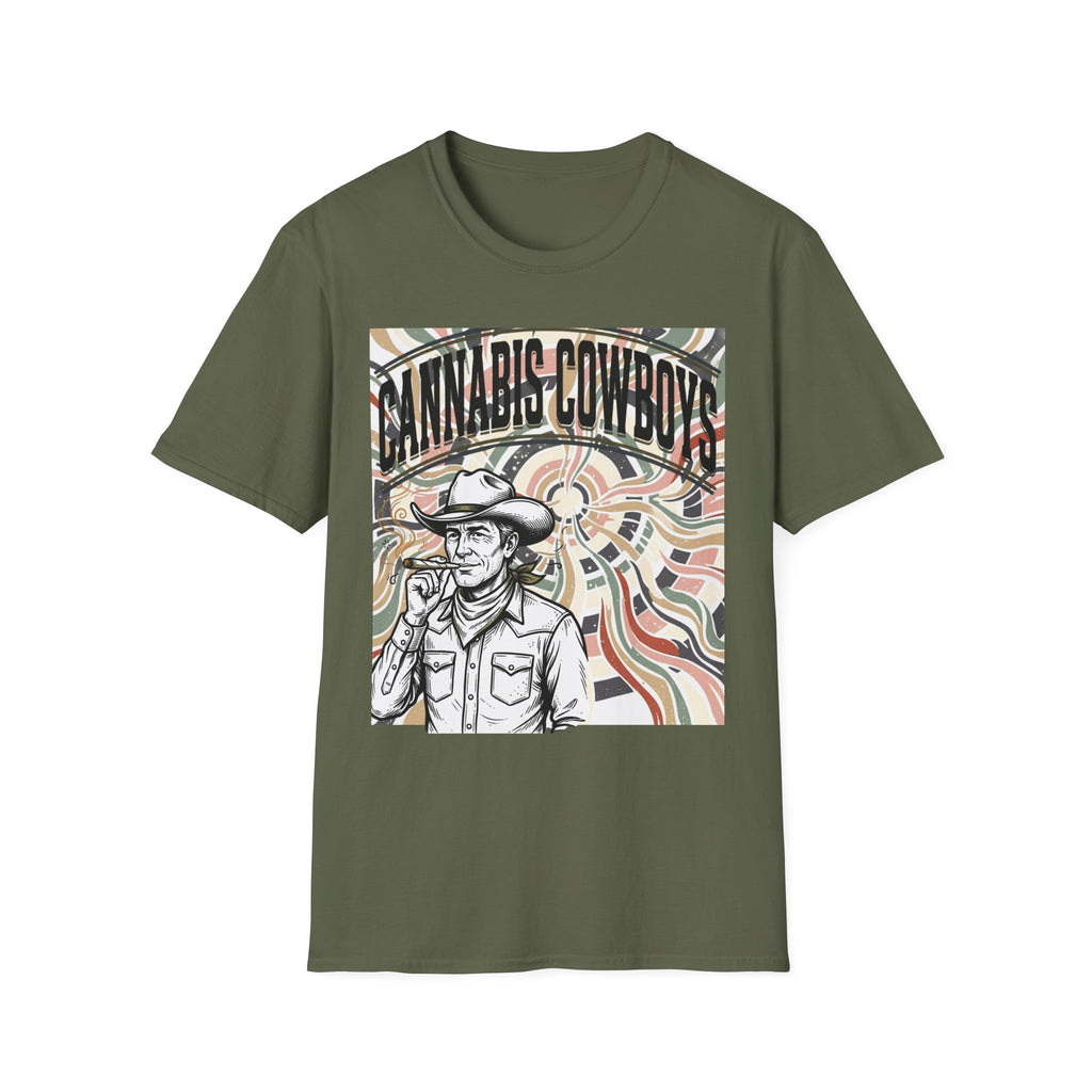 Cannabis Cowboys T-Shirt — Retro Psychedelic Western Graphic Tee